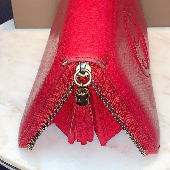 GUCCI SOHO TABASCO RED  ZIPPY WALLET LONG GG - Picture 12 of 15